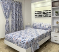 Juego de Cama Floral con Cortinas - Diseño Elegante